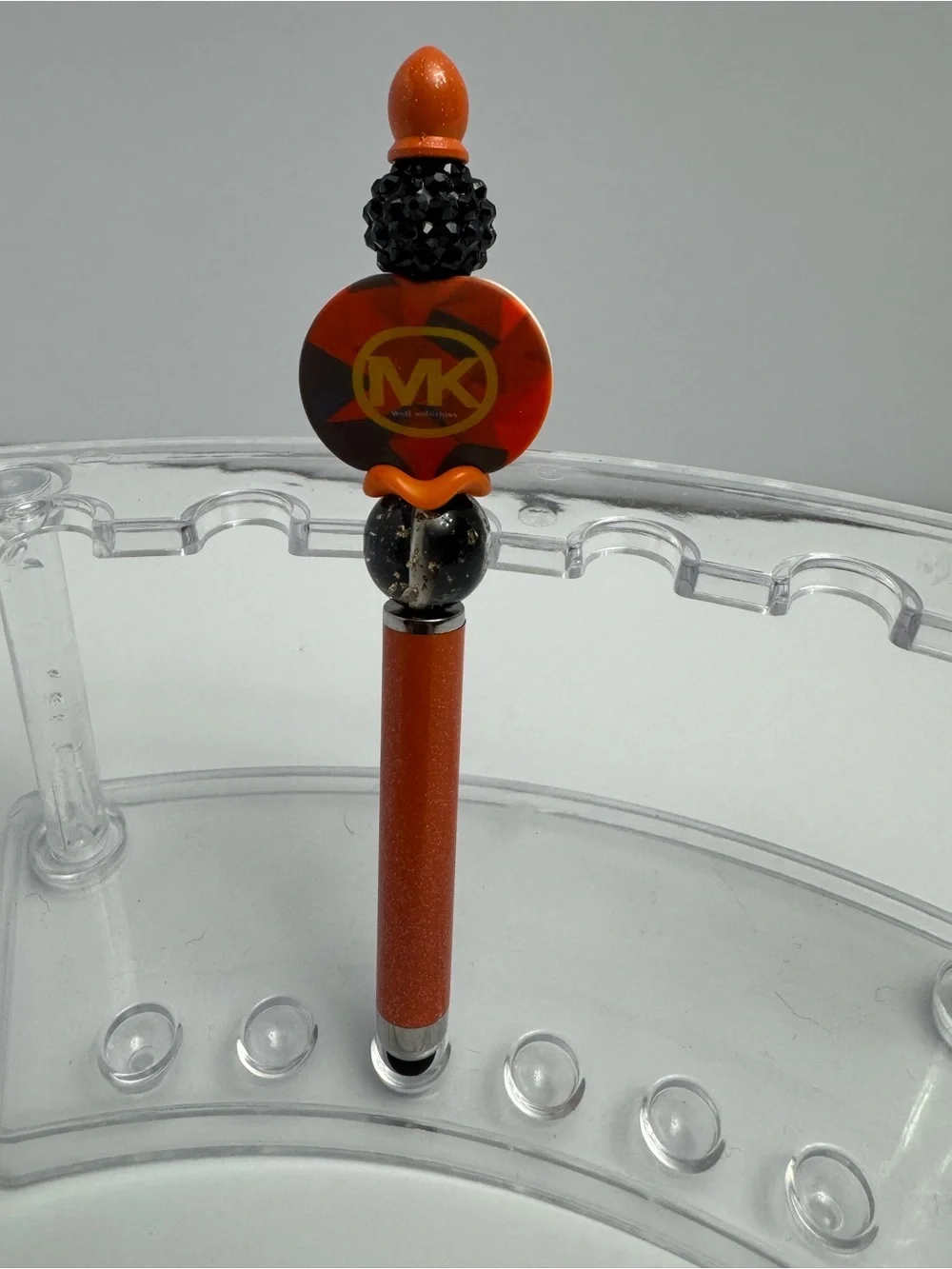 MK Teal Badge Reel and Orange Stylus Pen Set - Home Office Arts & Crafts